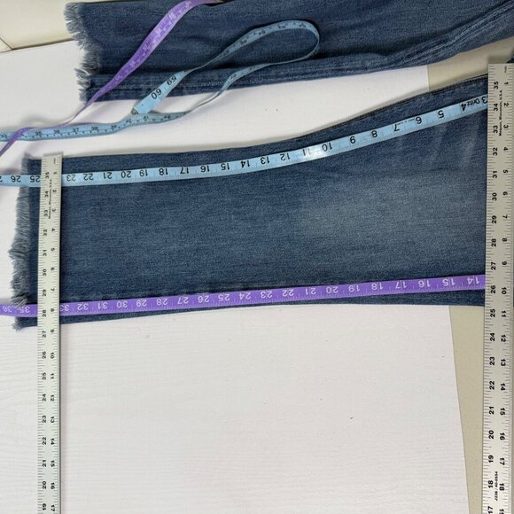 Lucky Brand Bridgette Cropped Flare Jeans Womens Sz 10/30 Medium Wash Raw Hem - Picture 6 of 14